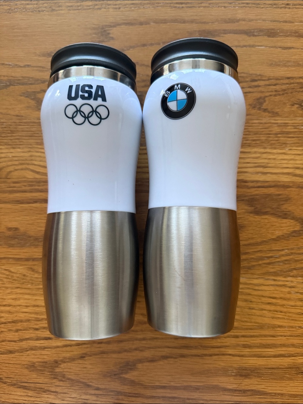 BMW logo Set of 2 stainless steel water /bottles - Picture 2 of 7